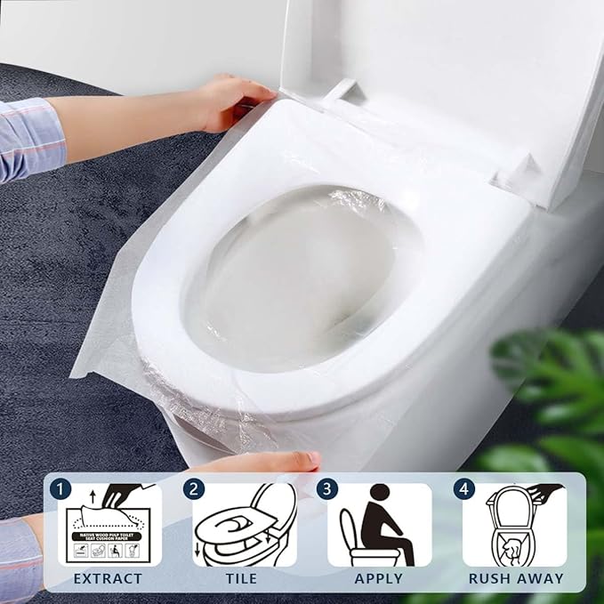 4 Pack (1000 Pieces) Disposable Toilet Seat Covers Flushable Paper Toilet Seat Cover for Bathroom, Hotels, Travel, Kids or Adults