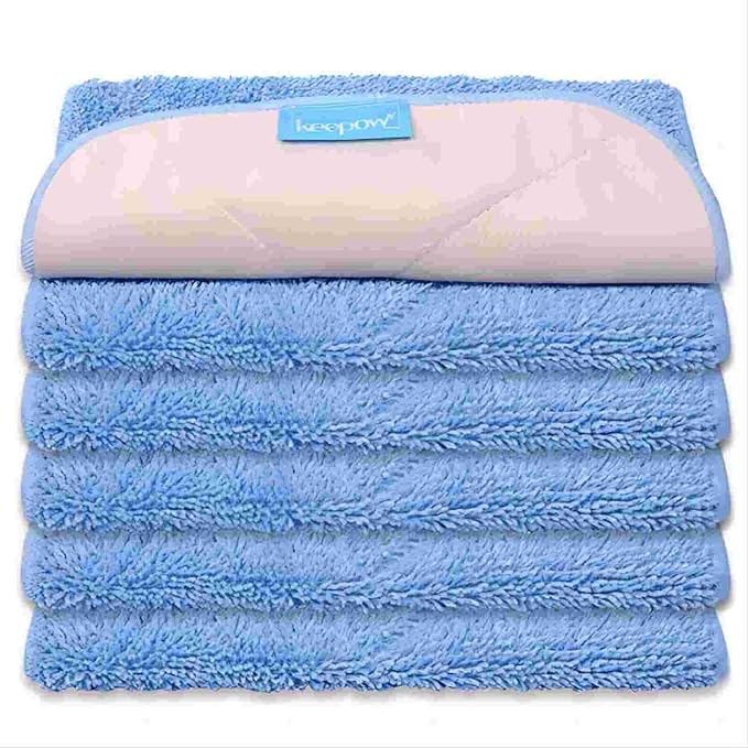 KEEPOW Microfiber Mop Cloth Refills Compatible with MR.SIGA Professional Microfiber Mop, 5 Pack Reusable Flat Mop Refills for Hardwood, Laminate, Tile Floor Cleaning