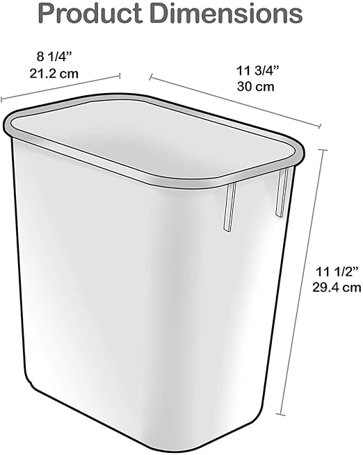 Acrimet Wastebasket, Deskside Bin, 3.25 Gallon/13 Quart/ 12 Liter (Plastic) (Purple Color) (Set of 4)
