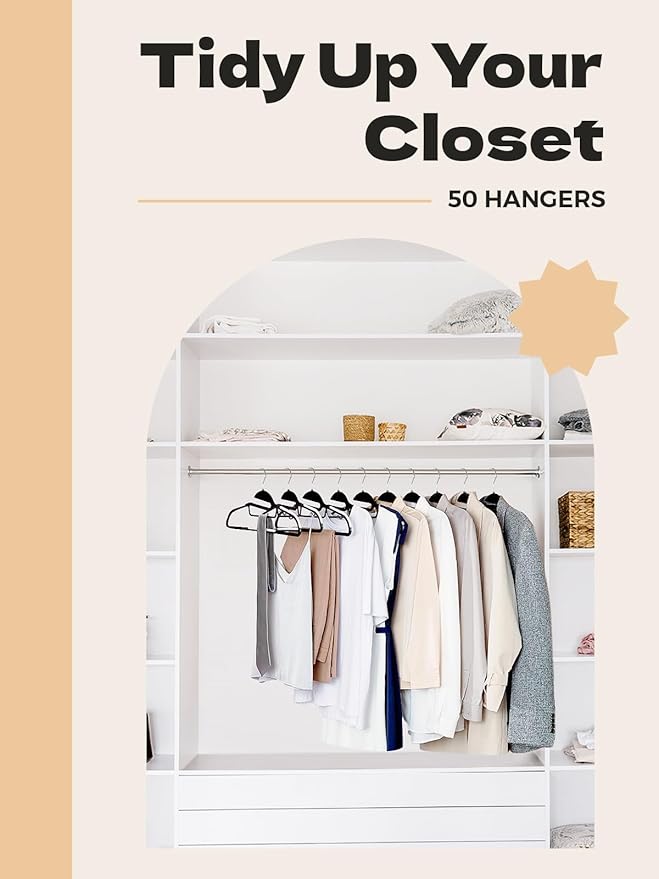 HOUSE DAY Black Plastic Hangers 30 Pack, Slim Space Saving, Non Slip Clothes Hangers with Rubber Pads, Sturdy Heavy Duty Coat Hanger for Closet, S-Shaped Hanger for Shirt, Suit, Pant, Skirt