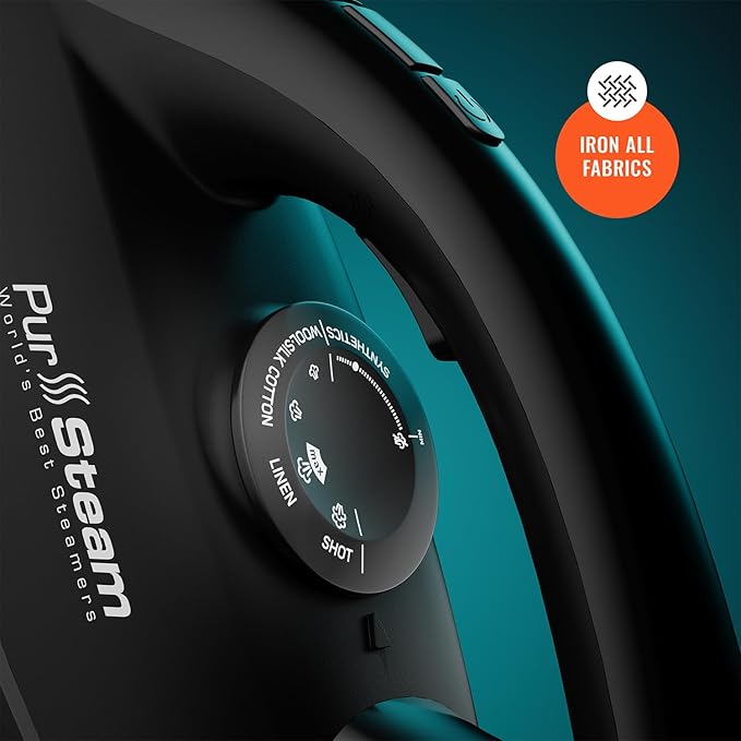 Pursteam Steam Station Max Ceramic Soleplate Steam Iron for Clothes 1500W, 50.7oz Removable Water Tank, Fast Heat Up Self-Clean, Auto Shut-Off, Professional Iron Steamer for Ironing