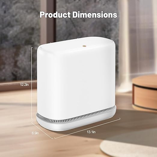 MOPALL Bathroom Trash Can, 3.3 Gallon Slim Garbage Can with Lid, Adsorption Narrow Trash Bin with Press-Top Lid, Plastic Small Waste Basket for Kitchen, Bathroom, Office, Bedroom, Living Room(White)