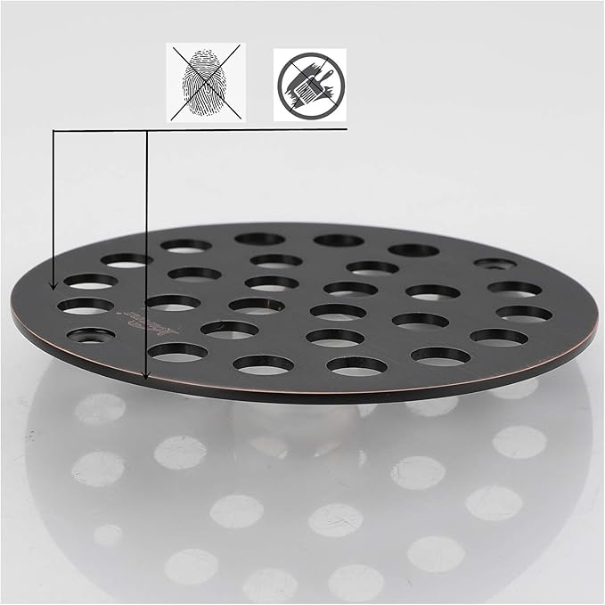 4-Inch Screw-in Shower Strainer Drain Cover Replacement Floor Strainer (Oil Rubbed Bronze) (Isn't Black)