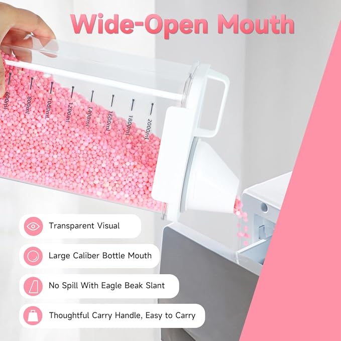 Tokokimo Laundry Powder Dispenser, Laundry Detergent Dispenser for Laundry Room Organization and Storage, Laundry Beads Container, Suitable for Scent Beads, Washing Powder