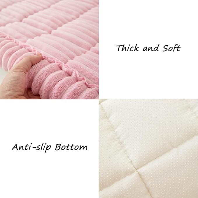 Couch Cover for Dogs Washable, Fuzzy Pet Couch Covers for 3 Cushion Sofa Pet Friendly, Non Slip Sofa Cover (Pink, 27.6" x 82.7"/70 x 210cm)