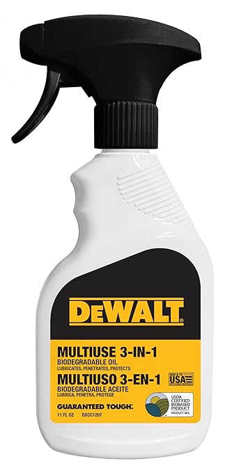 DEWALT 3 in 1 Multi Purpose Biodegradable Penetrating Oil – Professional Grade Lubricant for Machines, Tools, Doors Hinges and Much More, – Fast Acting Lubricating Formula, 11 oz