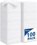 AIDEA Microfiber Cleaning Cloth White-100PK, Absorbent Cleaning Rags, Commercial Shop Rags Lint-Free, Scratch-Free, White Microfiber Towels for Cars, Kitchen Towels White 11.5 in.x 11.5 in.