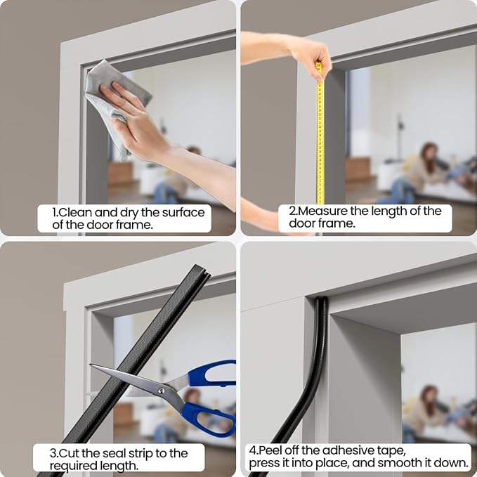 V Shape Foam Weather Stripping Door Frame Seal Strip 19.7FT Brown, Draft Stopper, Insulation Winter, Weatherstripping, Gap Sealing, Soundproofing, Self-adhesive Used for Exterior Front Door Side