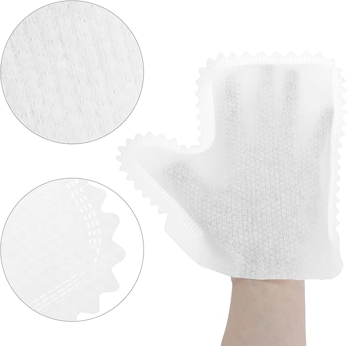 QWORK White Microfiber Dusting Gloves, 60 Pieces Dusting Mitt, Wipes Feather Dusters, Dual-Sided Disposable