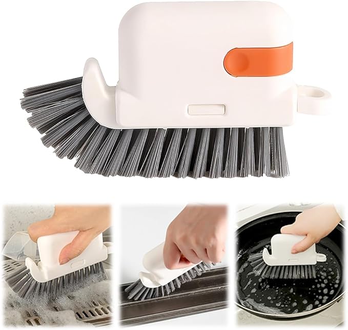 Window Cleaning Brush, 3-in-1 2025 New Magic Window Groove Cleaning Brush Set - Hand-Held Track Cleaner Tool for Sliding Doors, Window Sills, Tile Grout, Shutters, Deep Scrub Brush for Home (Orange)