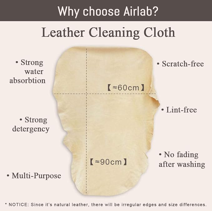 Chamois Cloth for Car - 35'' x 23.6'' (5.7 sq ft) - Extra Large Drying Natural Shammy Towel Real Leather Washing Cloth Cleaning Car Wipes