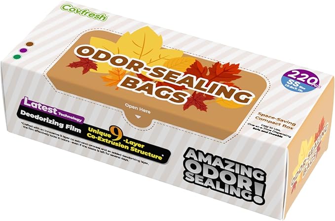 Odor Sealing Small Trash Bags Home & Food Use XS-220 Count Disposable Bags, Durable and Unscented (Color:Brown)
