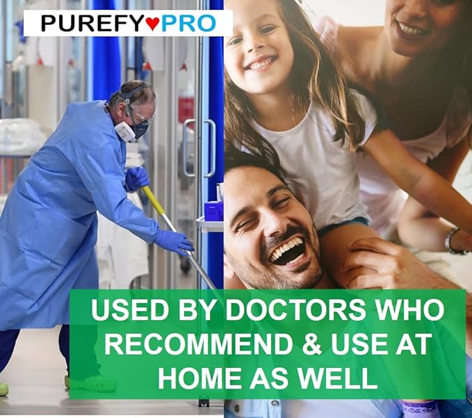 Purefypro Disinfectant Spray (4oz) - Kills 99.9999% Viruses HIV, Monkeypox, Hepatitis, Norovirus, VRE, MRSA, No Rinse, No Residue. Suitable for All Surfaces