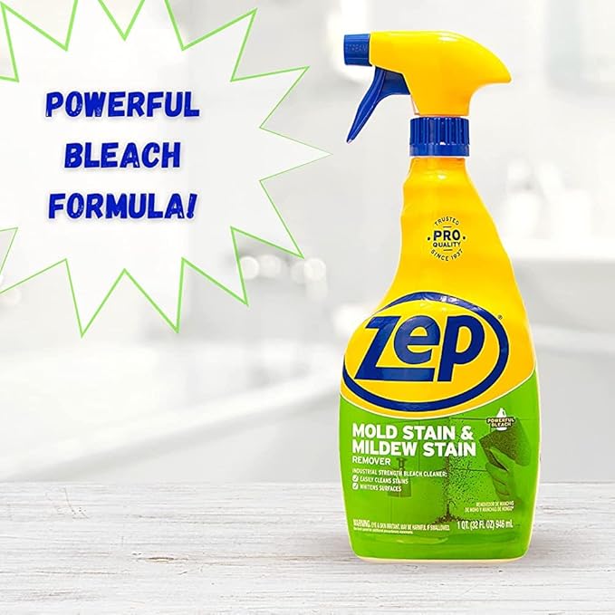 Zep Mold Stain and Mildew Stain Remover - 32 oz (Pack of 12) - ZUMILDEW32 - Experience the Power of our Professional Strength No-Scrub Formula