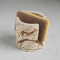 Natural Pink Marble Sponge Holder for Kitchen Counter, Drying Rack, Sponge Caddy for Sink Organizer