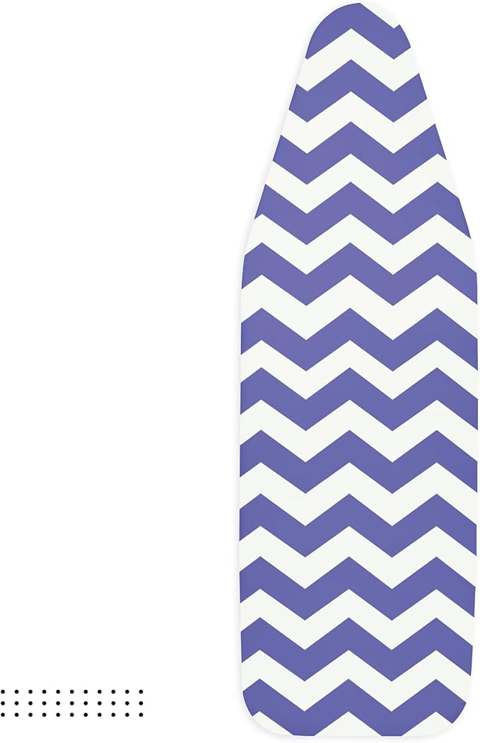 Encasa XO Ironing Board Cover and Pad 54"x15" - Thick 3mm Felt Padding, Drawstring Tightening & Lock, Easy Fit, Scorch & Stain Resistant, Fits Standard Large Ironing Board - Zig Zag Peri