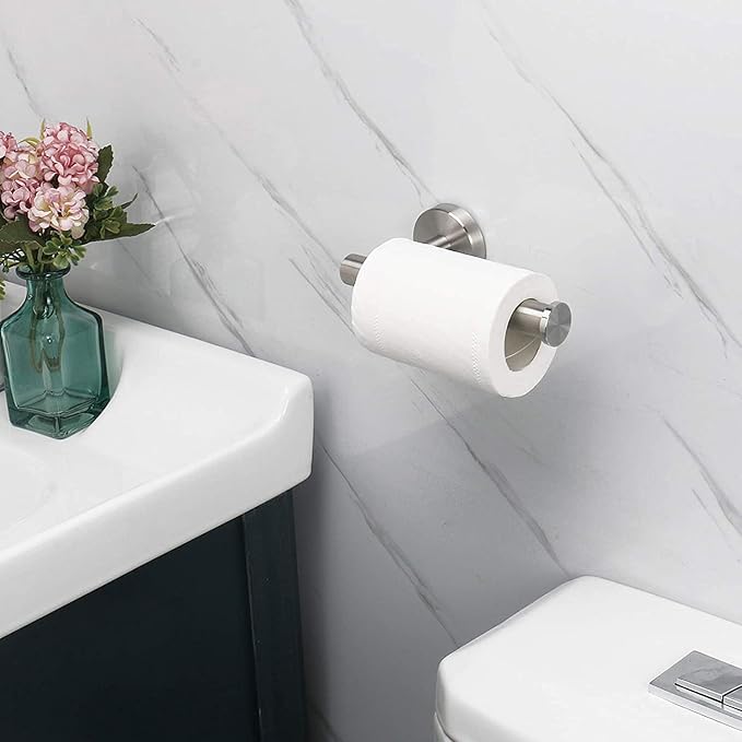 NearMoon Bathroom Toilet Paper Holder, Premium SUS304 Stainless Steel Rustproof Wall Mounted Toilet Roll Holder for Bathroom, Kitchen (2 Pack, Brushed Nickel)