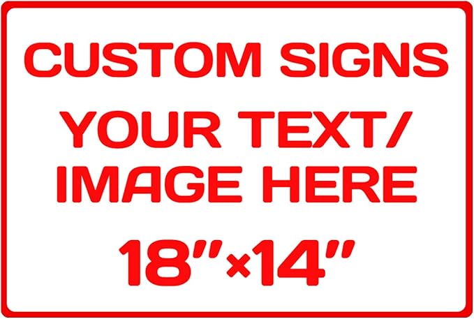 Custom Aluminum Weatherproof Metal Signs - Multiple Sizes, Personalized Text & Picture, Horizontal Traffic Regulation & Hazard Signs