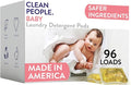 The Clean People Laundry Detergent Pods - Recyclable Packaging, Hypoallergenic, Stain Fighting - Ultra Concentrated, Laundry Soap - Baby (Unscented), 96 Pack