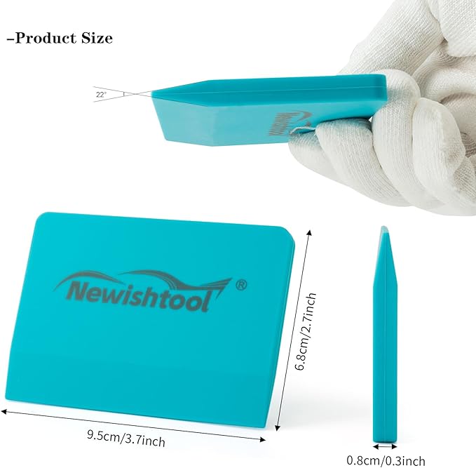 NEWISHTOOL Soft Silicone Small Squeegee for Vinyl, 2 PCS PPF Tools Window Tinting V-Blade Scraper for Window Film Application, Car Paint Protective Film Installation & Water Removal
