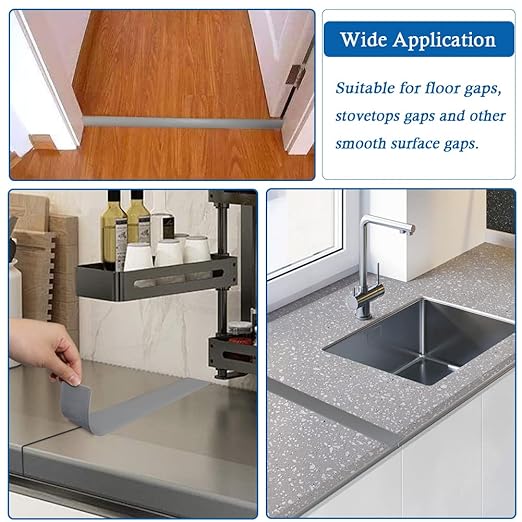 Floor Transition Strip Self Adhesive Floor Cover Strips Laminate 2" Wide Vinyl Flat Divider Transitions (5cm, 6.56Ft, Gray)