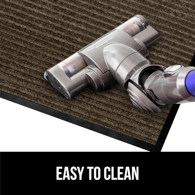 GORILLA GRIP Traffic Guard Door Mat, 59x24, Heavy Duty Welcome Mats, Commercial Office Space Doormat, Waterproof, Fade Resistant, Strong Rubber Backing, Low Profile, Shoe and Boot Scraper, Brown