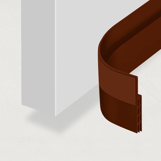 Adhesive Backed Door Draft Stopper – Silicone Under Door Sweep for Interior & Exterior Doors, Noise & Air Insulation, Self Stick Weather Stripping Door Seal, 2" W x 39" L (Brown) by Randall Mfg
