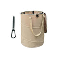 Collapsible Trash Can with Lid, Foldable Camping Trash Can, Outdoor Recycle Bin for Clothes and Toys, Thickened, Sturdy, Durable, with Attached Hook (Coffee)