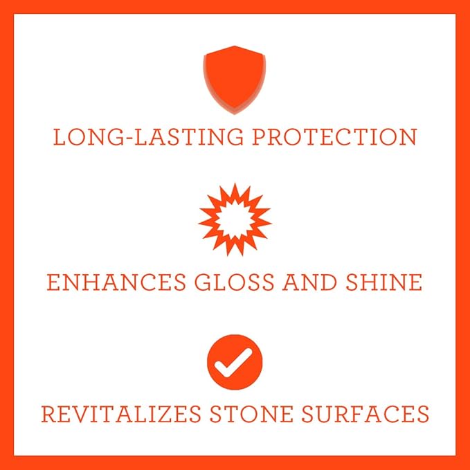 TriNova Granite Sealer & Protector Gallon Refill- Made in USA, Best Stone Polish, Protectant & Care Product - Easy Maintenance for Clean Countertop Surface, Marble, Tile 128 fl oz