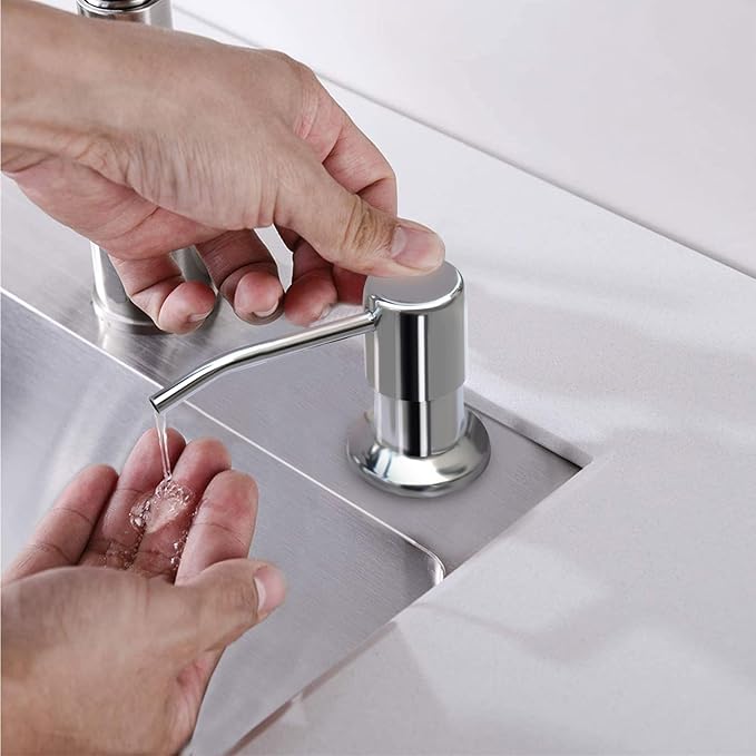 Soap Dispenser for Kitchen Sink, Kichen Sink Soap Dispenser, 47"" Extension Tube kit, Under Sink Soap Dispenser Pump, No Need More Refills, Good Suction Power, Chrome