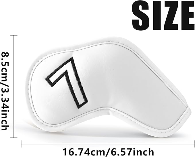 Montela Golf Iron Covers,Golf Iron Head Covers Leather Golf Iron Covers Set 9pcs Golf Iron Headcovers,Golf Club Head Covers for Iron Club Fit All Brands Titleist,Callaway,Taylormade