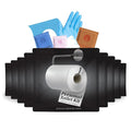 Personal Toilet Kit To Go – 10 Pack | Disposable Public Restroom Kit | Individually Wrapped for Toilet Protection Kit | Toilet Paper, Toilet Seat Cover, Butt Wipes, Cleansing Wipes (Black Toilet)