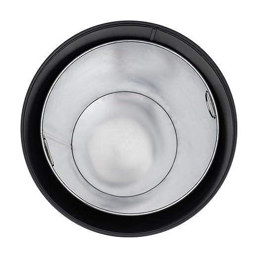 58.6 Liter / 15.48 Gallon Commercial Open Top Trash Can White Stainless Steel Trash Can Outdoor Indoor Garbage Enclosure with Lid Inside Barrel (Black)