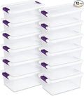 Sterilite 12-Pack 15 Quart ClearView Latch Box, Stackable Organizer Bins with Latching Lids - Clear Plastic Organization Containers for Closet, Bedroom, Shelving Units and Everyday Home Storage