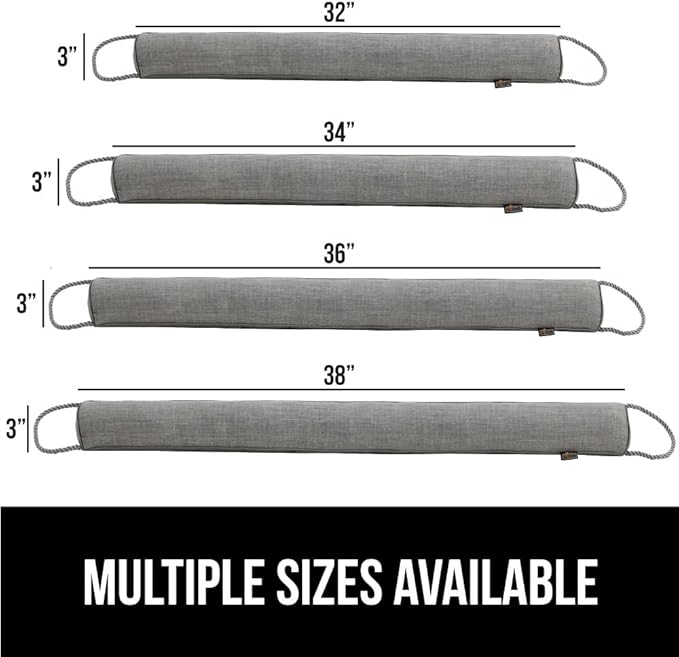 GORILLA GRIP Door Draft Stopper for Bottom of Doors, Weather Stripping Seal Blocks Hot Air, Noise, Bugs, Keeps Cold AC in, Sound Proofing Easy Install Gap Filler, Home Essentials, 38 Inch, Slate Gray