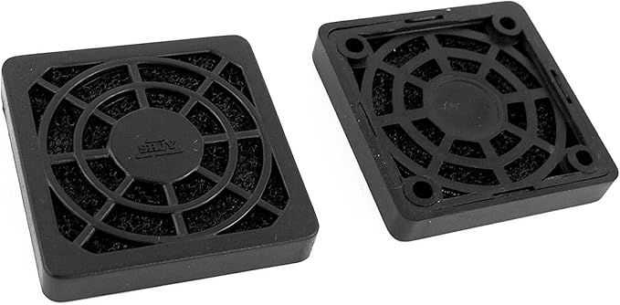uxcell 40mm Desktop Computer Fan Dust Filter Grills Dustproof Case Cover, Plastic Square PC Fan Dust Mesh, Black - 2 Pack