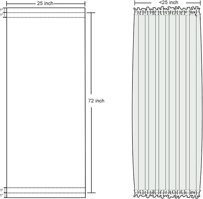 DWCN French Door Curtains – Rod Pocket Thermal Blackout Curtain for Doors with Glass Window, Kitchen and Patio Doors for Privacy, 25 X 72 Inches Long, 1 Curtain Panel with Tieback, Ivory
