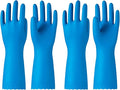 PACIFIC PPE 2 Pairs Reusable Dishwashing Cleaning Gloves with Latex Free, Cotton Lining, Kitchen Gloves, Blue, Medium