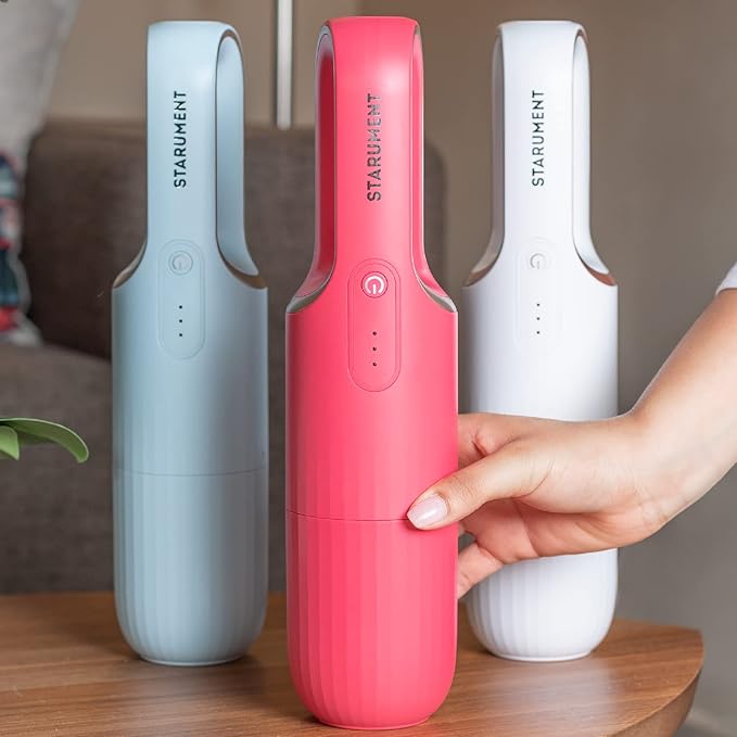 STARUMENT Portable Hand Vacuum Cleaner Handheld Cordless Cleaner for Dust, Pet Hair Dirt Home, Car Interior Lightweight, Easy to Use, Compact Design Battery Rechargeable with USB-C Cable (Blue)
