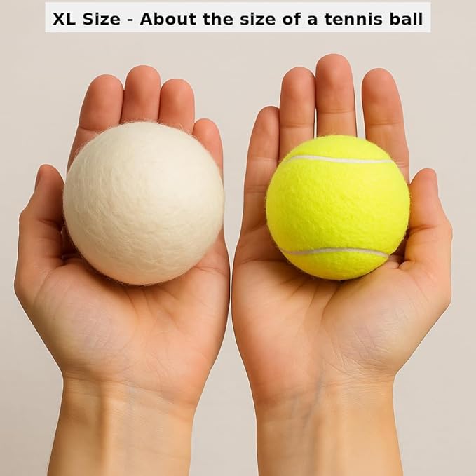 Wool Dryer Balls – 4XL Pack + 2 Essential Oils – 100% Pure New Zealand Wool – Eco-Friendly Fabric Softener