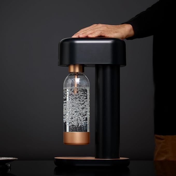 Mysoda Premium Carbonating Bottle 1L Copper - Compatible with MySoda and any brands - Quick-Lock Reusable Bottles - Lid and Base Made of Stainless Steel - BPA Free