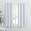 PONY DANCE White Window Curtains - Home Decor Panels Elegant Chrome Heavy-Duty Decorative Light Blocking Draperie for Kitchen & Bedroom, 42 by 54 inches, 2 PCs