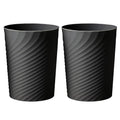 2 Pcak Small Bathroom Trash Can 1.8 Gallon Waste Basket Garbage Can for Bedroom Office Kitchen, Black