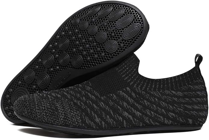 QZKDM Lightweight Slip on Grip Indoor House Slippers Barefoot Non Slip Home Exercise Yoga Shoes for Men Women