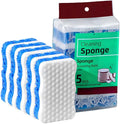 Ampang Wave-Shaped Scrub Sponges for Kitchen Cleaning - Nano Sponge & High-Foam Seaweed Cotton, Non-Scratch, Dishwasher Safe, Ideal for Washing Dishes & Daily Household Tasks (5, Blue)
