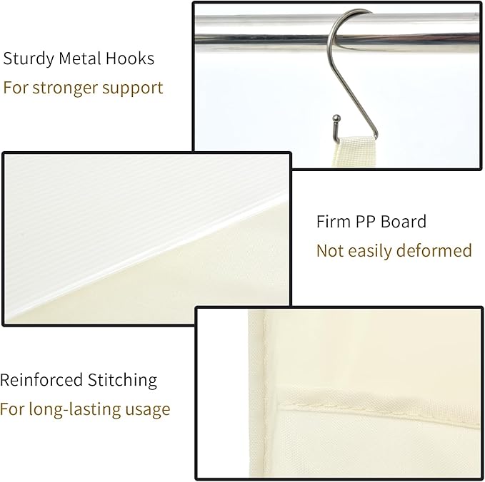 GRANNY SAYS 4-Shelf Hanging Organizer, Closet Hanging Shelves, Space Saver for Bedroom & Living Room, Beige, 2-Pack
