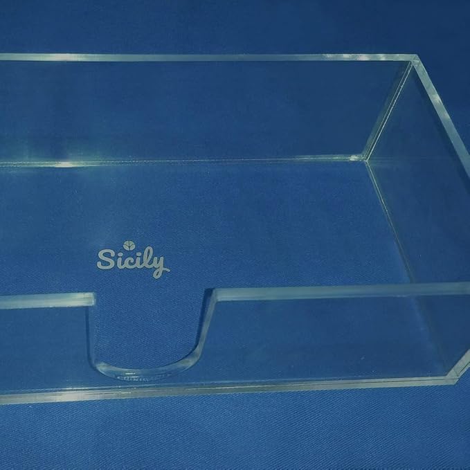 Sicily Acrylic Napkin Holder (5mm) Multifold Paper Towel Dispenser (9.87”W x 4.75”D x 2.75”H) Hand Towel Holder for Bathroom and Kitchen Countertop