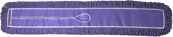 Commercial Dust Mop Replacement Head – 48 x 5 in. Cotton Nylon Reusable Mop Head – Industrial Dust Mop Refill for Floor Cleaning & Janitorial Supplies, Purple