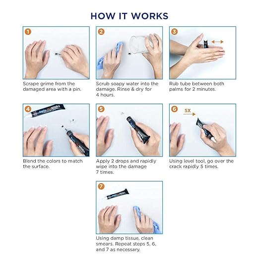 MagicEzy Tile RepairEzy - (Light Gray) Touch Up Paint Filler for Bathroom Tiles, Appliance, Furniture, Walls, Counter Tops - Glossy Finish
