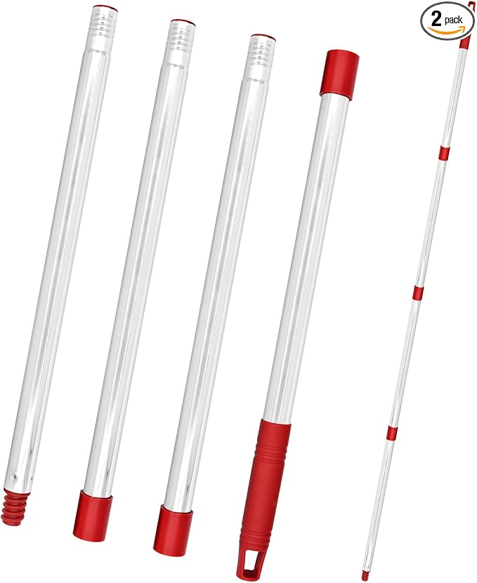 Mop Handle for Ocedar,Spin Mop Replacement Handle Compatible with O Cedar, American Threaded Joint Mop Handle 4-Section 30-to-58 inch Mop Replacement Stick